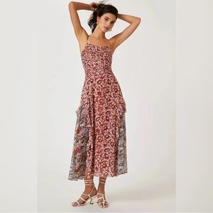 Anthropologie Let Me Be Ruffled Midi Dress Size XS